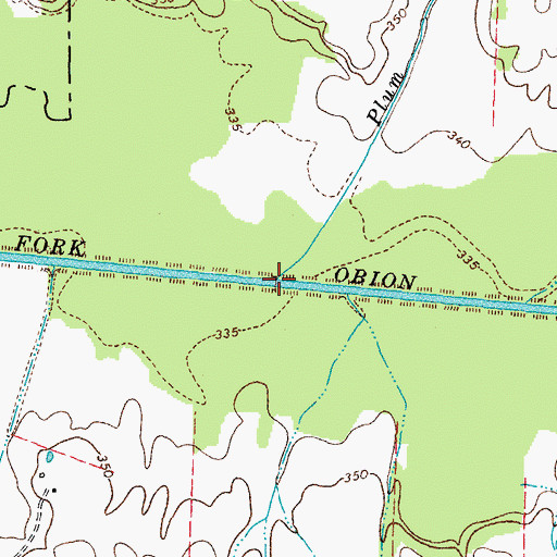 Topographic Map of Plum Creek, TN