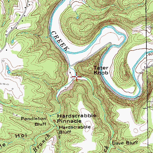 Topographic Map of Pole Bridge Branch, TN