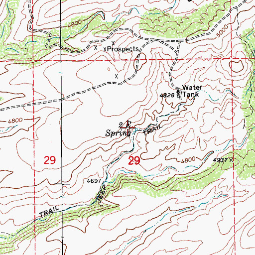 Topographic Map of Two E Spring, AZ