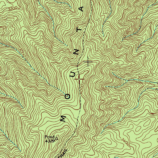 Topographic Map of Pond Mountain Trail, TN