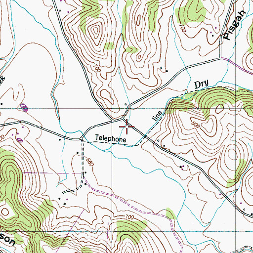 Topographic Map of Poorhouse Hollow, TN
