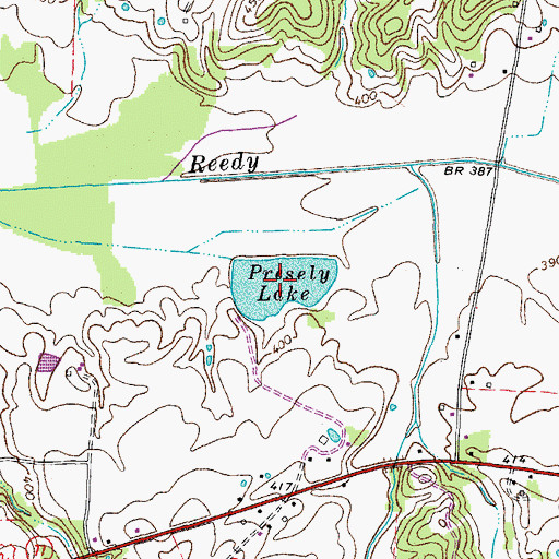 Topographic Map of Presely Lake, TN
