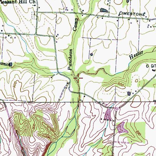 Topographic Map of Puncheon Camp Branch, TN
