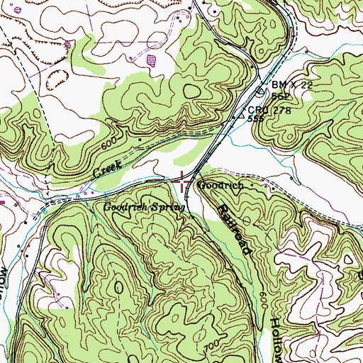 Topographic Map of Railroad Hollow, TN