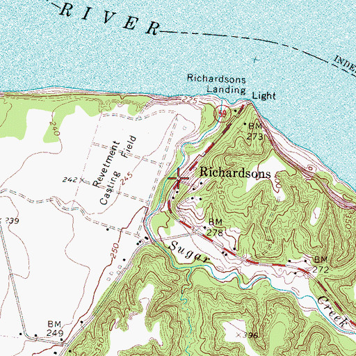 Topographic Map of Richardsons, TN
