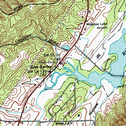 Topographic Map of Riley Cemetery, TN