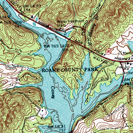 Topographic Map of Roane County Park, TN
