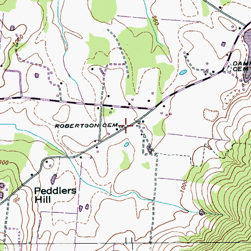 Topographic Map of Robertson Cemetery, TN