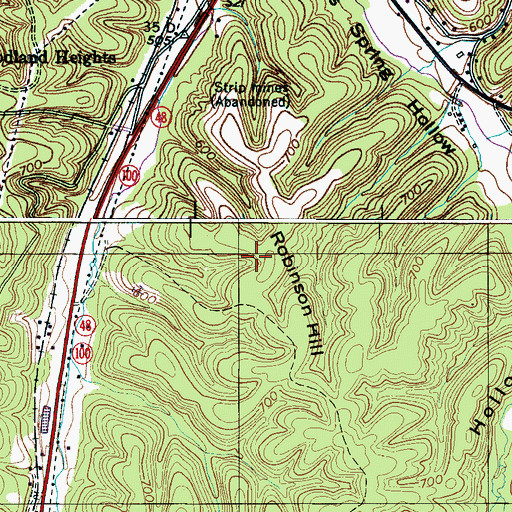 Topographic Map of Robinson Hill, TN