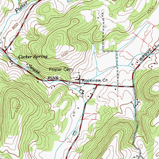 Topographic Map of Rockview Church, TN