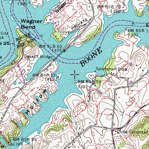 Topographic Map of Rocky Springs Hollow, TN