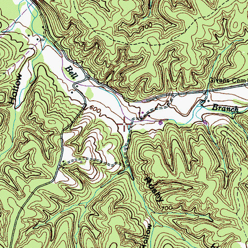 Topographic Map of Rushy Hollow, TN