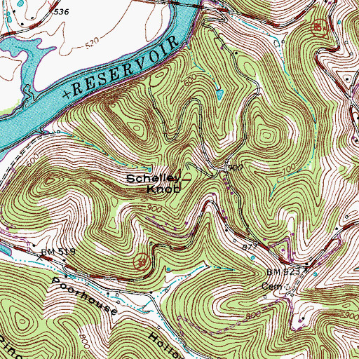 Topographic Map of Schelley Knob, TN