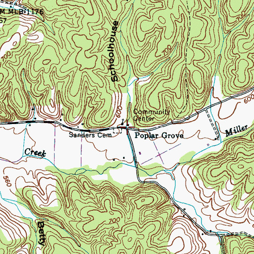 Topographic Map of Schoolhouse Hollow, TN