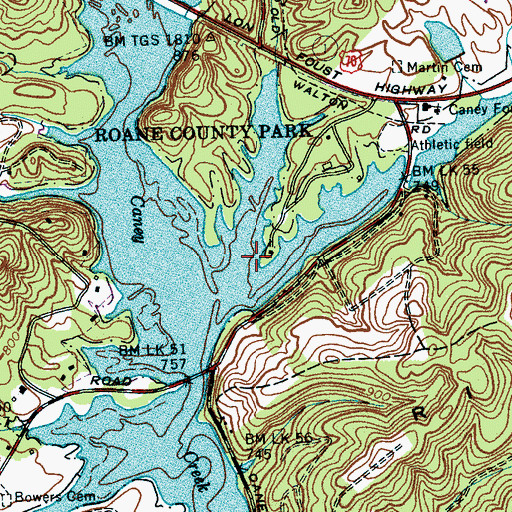 Topographic Map of Shanty Branch, TN