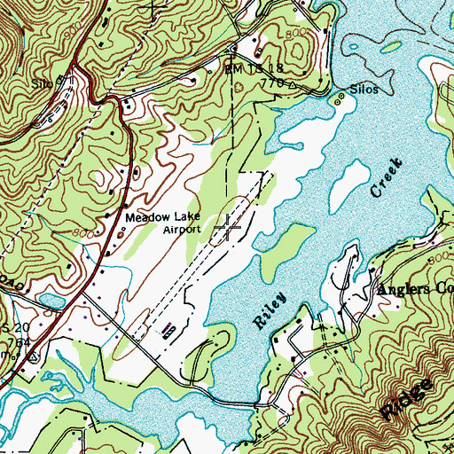 Topographic Map of Riley Creek Airport, TN