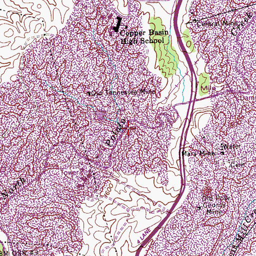Topographic Map of F-Eleven Tailings Pond, TN