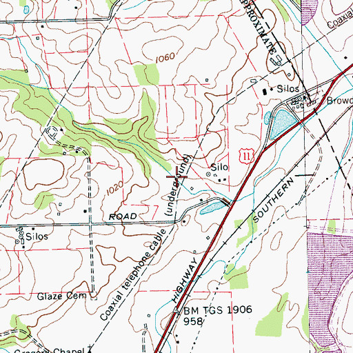 Topographic Map of Sweetwater Creek Watershed Number Sixteen Reservoir, TN