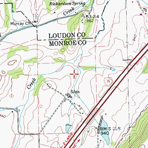 Topographic Map of C A Waymier Lake, TN