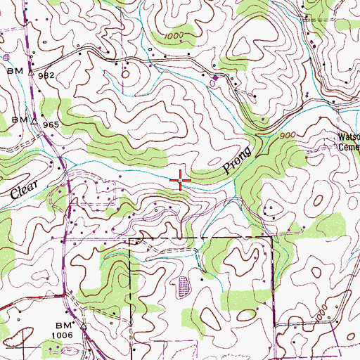 Topographic Map of Roy White Dam, TN