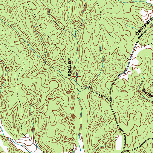 Topographic Map of Wilder Lake Dam, TN