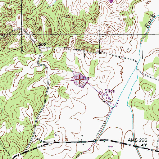 Topographic Map of Ernest Vickers Lake, TN