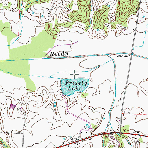 Topographic Map of Presley Dam, TN
