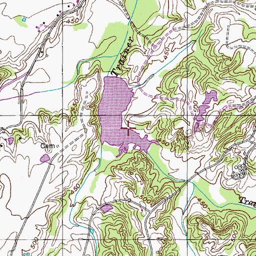 Topographic Map of Middle Fork Obion Lake Number Seven, TN