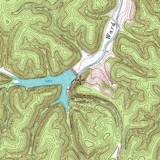 Topographic Map of Jennings Creek Number Eighteen Dam, TN