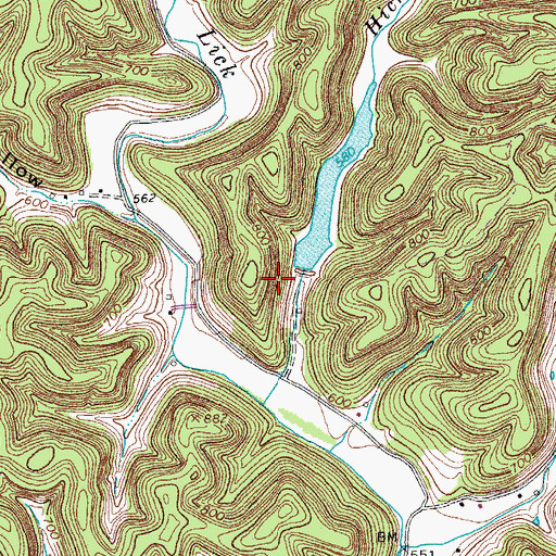 Topographic Map of Jennings Creek Watershed Dam Number Three, TN