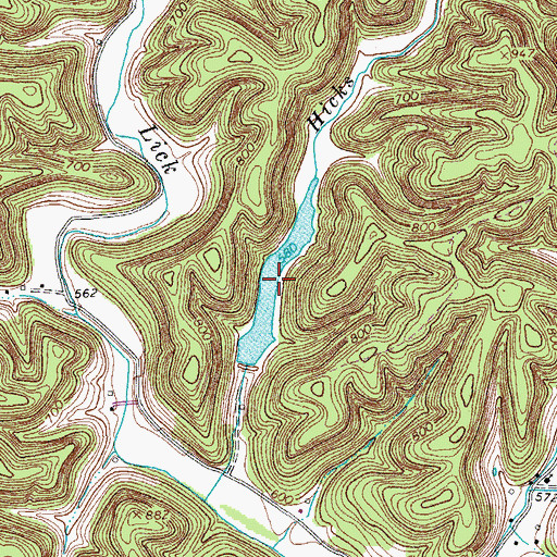 Topographic Map of Lake Number Three, TN