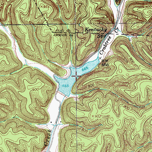 Topographic Map of Jennings Creek Watershed Number Ten Lake, TN