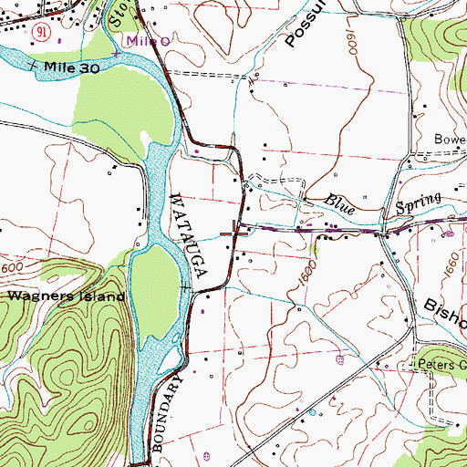 Topographic Map of Dugan Mill (historical), TN