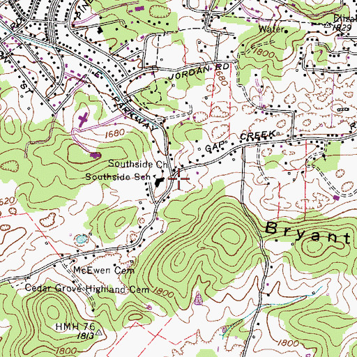 Topographic Map of Fairview, TN