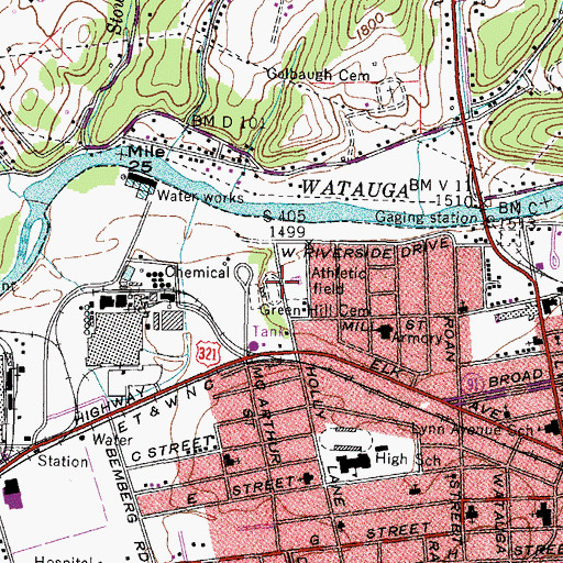 Topographic Map of Joe O'Brien Field, TN