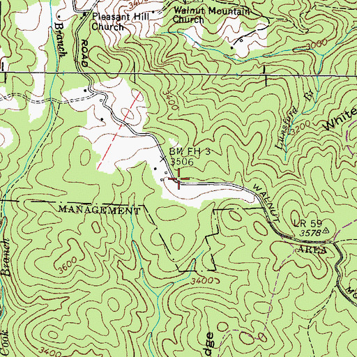 Topographic Map of Odemville (historical), TN