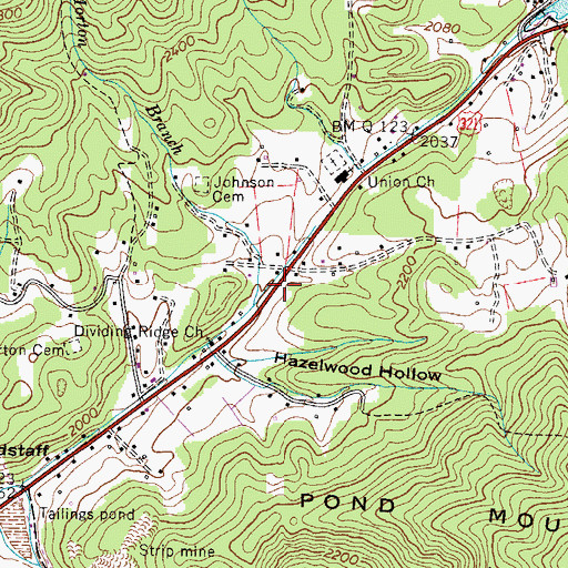Topographic Map of Queen Station (historical), TN