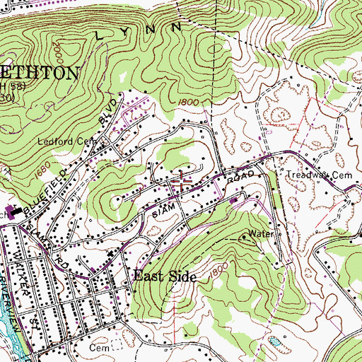 Topographic Map of Rayon Terrace, TN