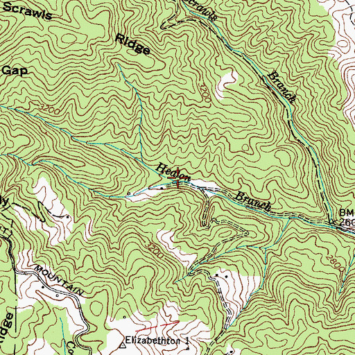 Topographic Map of Rich Gap Branch, TN