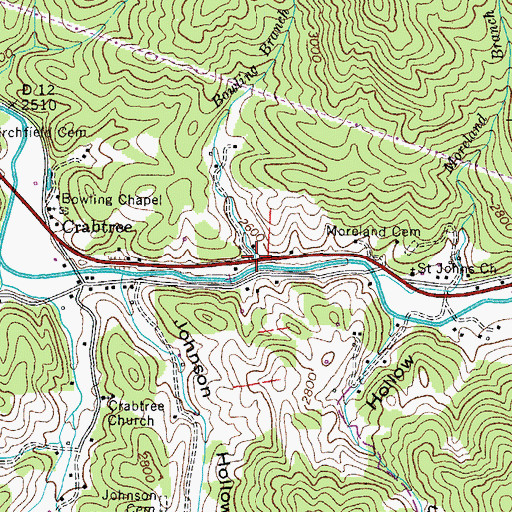 Topographic Map of Shelly Hollow, TN
