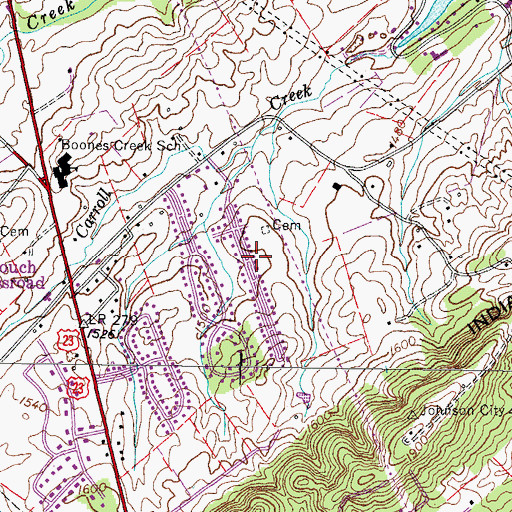 Topographic Map of El Rancho, TN