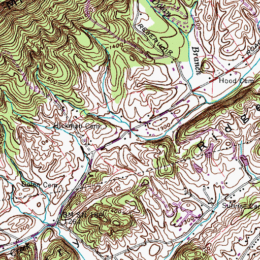 Topographic Map of Butterfly (historical), TN