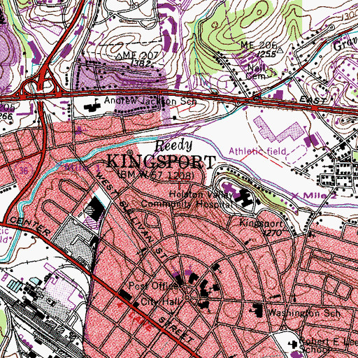 Topographic Map of Cherokee Village, TN