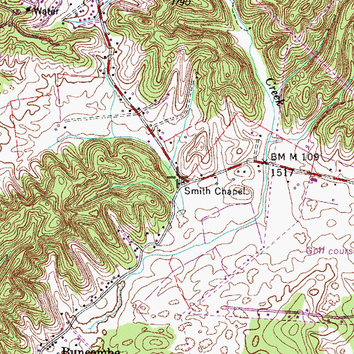 Topographic Map of Feathers School (historical), TN