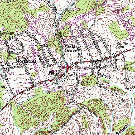 Topographic Map of Gooseneck Hollow, TN