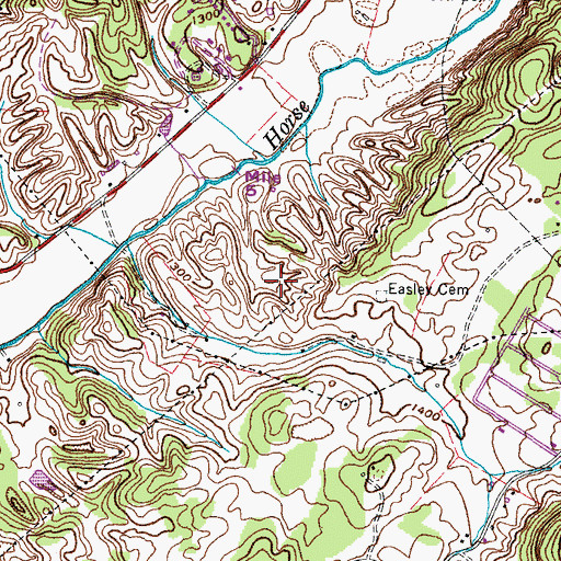 Topographic Map of Horse Ridge, TN