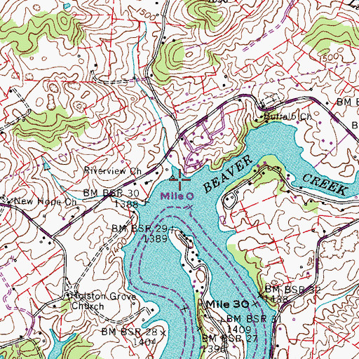 Topographic Map of Lella (historical), TN