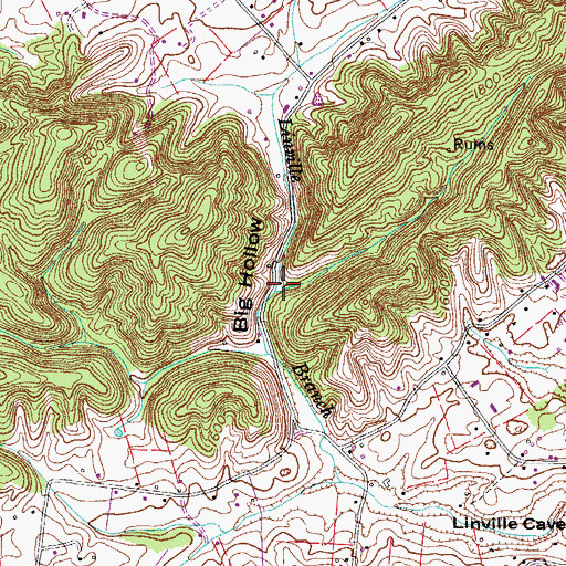 Topographic Map of Leonard Hollow, TN