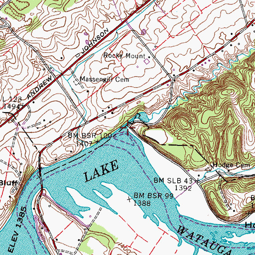 Topographic Map of Massengill Branch, TN