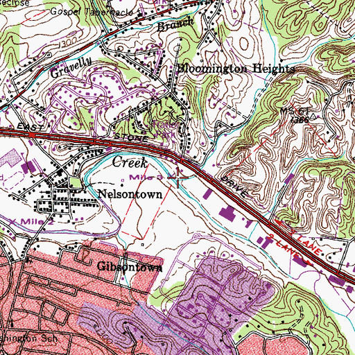 Topographic Map of Rocksprings Branch, TN